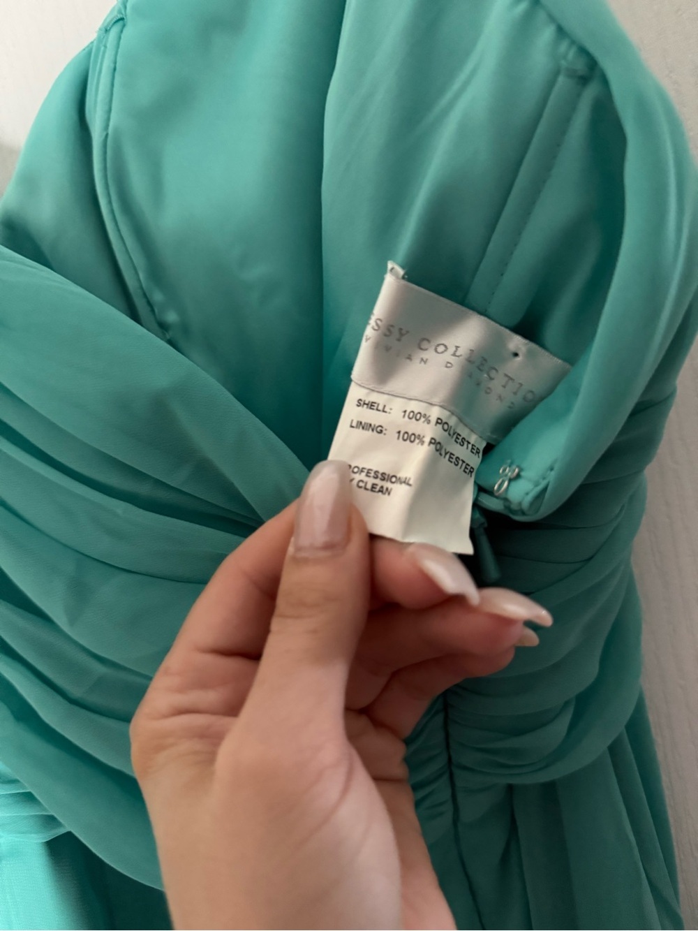 Turquoise Strapless Full-Length Wedding Dress - Size 6 - Picture 4 of 6